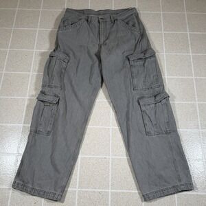 Levis 578 Baggy Cargo Men's Jeans 36x32 Grey Cotton Skater Utility Y2K Wide Leg